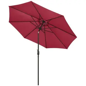 Outsunny - parasol - Métal - 295x295x250cm - Rouge pas cher