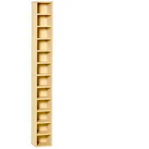 Étagère Colonne HOMCOM - Rangement CD 12 Compartiments - Coloris hêtre pas cher