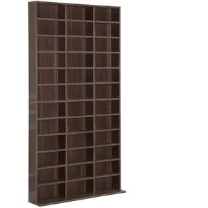 Comparateur de prix : Étagère Rangement CD/DVD HOMCOM - 33 Compartiments - Marron