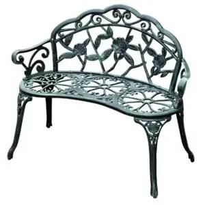 Outsunny - Banc 2 places - Métal - 100x54x78cm - Noir pas cher