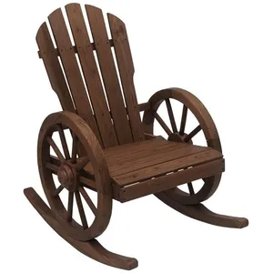 Outsunny Fauteuil de Jardin Adirondack à Bascule Rocking Chair Style C... pas cher