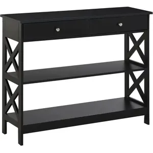 HOMCOM - console - Bois - 100x30.5x80cm - Noir pas cher