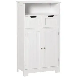 Kleankin Meuble bas de salle de bain multi-rangements MDF blanc pas cher