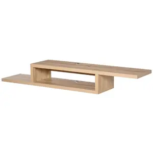 HOMCOM - meuble tv - Bois - 152x29x21cm - Chêne pas cher