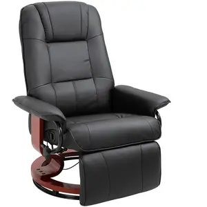 HOMCOM Fauteuil relax inclinable repose-pieds réglable pivotant 360° piètemen... pas cher