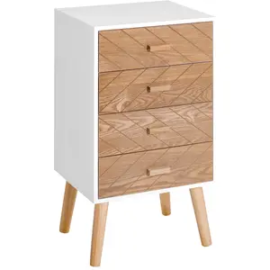 Meuble de Rangement Chiffonnier Design Scandinave - HOMCOM - Blanc et ... pas cher