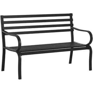 Outsunny - banc - Métal - 127x58x82cm - Noir pas cher