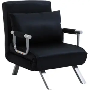 HOMCOM - fauteuil - Métal - 65x77x80cm - Noir pas cher