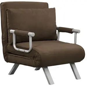 HOMCOM - fauteuil - Métal - 65x69x82cm - MarronVendu parcdiscount