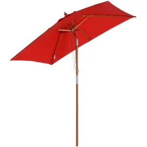Comparateur de prix : Outsunny - parasol - Bois - 200x150x235cm - Rouge