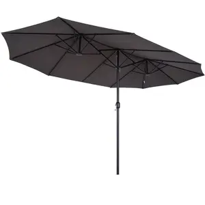 Comparateur de prix : Outsunny - parasol extérieur - Acier - 460x270x240cm - Gris