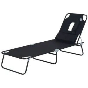 Comparateur de prix : Outsunny Bain De Soleil Pliable Transat Inclinable 4 Positions Chaise ...