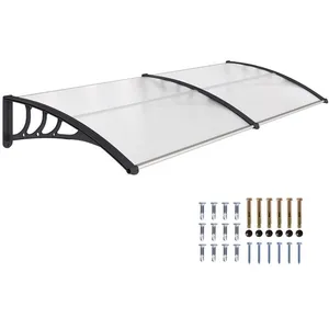 Outsunny - auvent marquise - Plastique - 75x195x23cm - Transparent pas cher