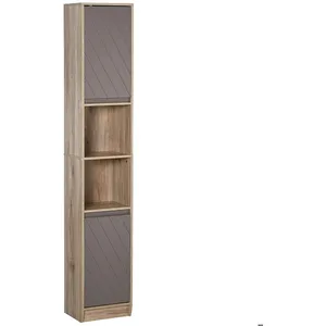 Meuble Colonne Rangement Salle de Bain Style Cosy - HOMCOM - 2 Portes ... pas cher