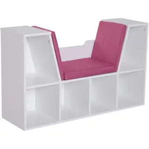 HOMCOM - bibliothèque - Panneaux de particules - 102x30x61cm - Rose pas cher