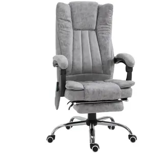 Fauteuil de bureau direction massant chauffant HOMCOM - Gris - Réglabl... pas cher