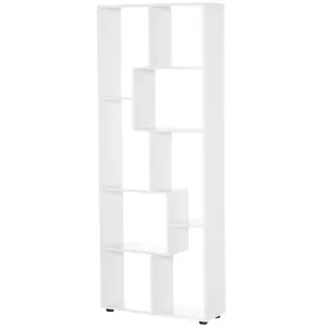 Bibliothèque étagère zig zag HOMCOM - Design contemporain - BlancVendu parcdiscount