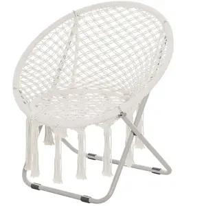 Outsunny - fauteuil design - Coton - 77x64x74cm - Beige pas cher