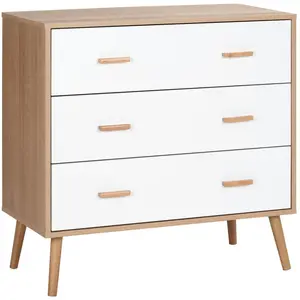 HOMCOM - Commode - Panneaux de particules - 80x39x80cm - Blanc pas cher