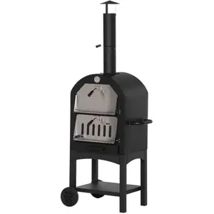 Outsunny - Four à pizza extérieur - Acier - 63x54x161cm - NoirVendu parcdiscount
