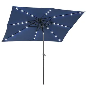 Outsunny - parasol - Acier - 268x205x248cm - Bleu pas cher