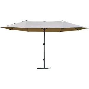 Parasol de jardin XXL - OUTSUNNY - Ouverture Fermeture manivelle - Acier Polyester haute densité pas cher
