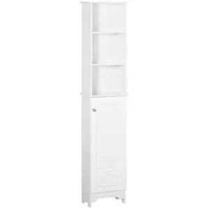 Meuble Colonne Salle de Bain HOMCOM - 3 niches - Porte persienne - 3 é... pas cher