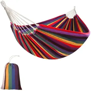 Hamac de voyage respirant portable Outsunny - Toile de hamac en coton ... pas cher