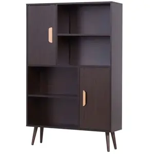 Bibliothèque scandinave - HOMCOM - 4 niches + 2 placards - Bois massif... pas cher
