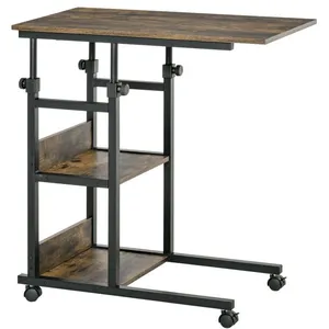 HOMCOM Table d'appoint Bout de canapé Table roulante Table de Lit pour... pas cher