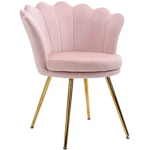 HOMCOM - Chaise coquillage - Polyester - 67x64x77cm - Rose pas cher