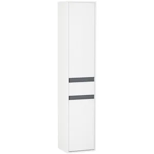 HOMCOM Meuble Colonne Rangement Salle de Bain Style Contemporain 2 pla... pas cher