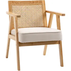Comparateur de prix : HOMCOM - Fauteuil lounge - Tissu en polyester - 63x69x78cm - Bois naturel