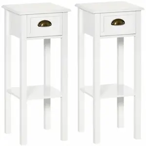HOMCOM - Table dappoint - MDF - 30x30x75cm - Blanc pas cher