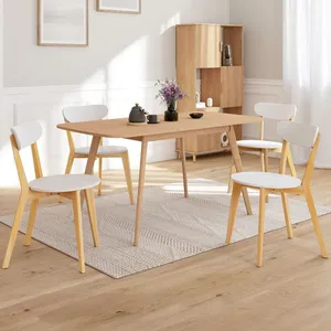 IDMARKET Lot de 4 chaises scandinaves FREJA bicolore blanc et bois pou...