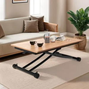 IDMARKET Table basse 2-en-1 relevable en table à manger 2 personnes UR... pas cher
