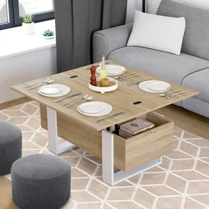 IDMARKET Table basse rectangulaire relevable convertible en table à ma... pas cher