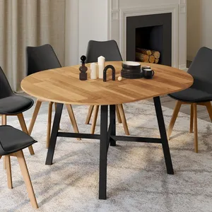 IDMARKET Table à manger extensible ronde MADELEINE 4-6 personnes bois ... pas cher