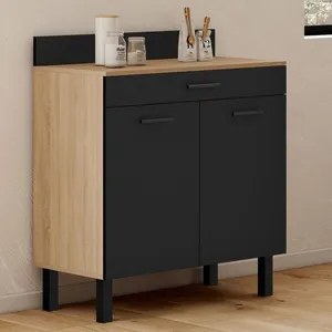 IDMARKET Buffet bas de cuisine 80 cm CINA plan de travail H.83 cm 2 po... pas cher