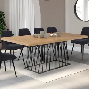 IDMARKET Table à manger extensible rectangle YUNA 6-10 personnes plate... pas cher