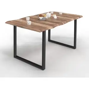 Comparateur de prix : IDMarket Table À Manger Dakota 6 Personnes Pieds Forme En U Design Industriel 160 Cm