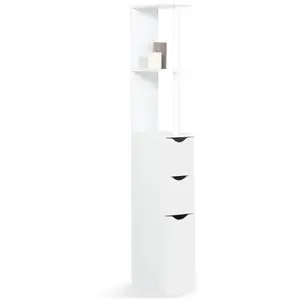 Comparateur de prix : IDMARKET Meuble WC étagère WILLY bois 3 portes blanc