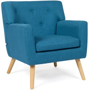 Comparateur de prix : IDMarket Fauteuil Scandinave Liv En Tissu Bleu Canard