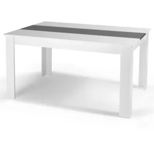 Comparateur de prix : IDMARKET Table à manger rectangle georgia 6 personnes blanche et grise 140 x 90 cm