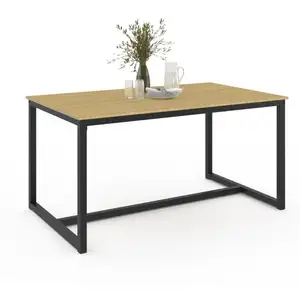 Comparateur de prix : IDMARKET Table à manger rectangle DETROIT 6 personnes design industriel 150 cm