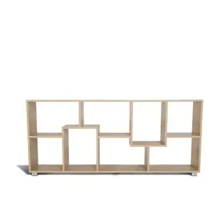 Comparateur de prix : Étagère double position en bois imitation hêtre L 161 cm - IDMARKET - Meuble de salon - Contemporain - Design