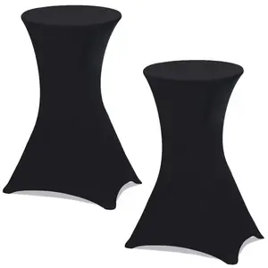 IDMARKET ID MARKET - Housse noire x2 pour table haute pliante 105CM pas cher