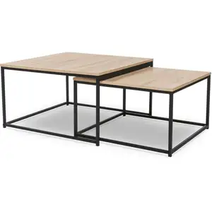 Lot de 2 tables basses gigognes DETROIT 60/70 - IDMARKET - Style indus... pas cher