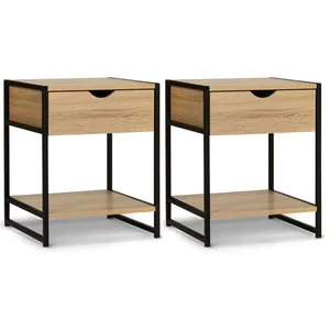 IDMarket Lot De 2 Tables De Chevet Detroit Design Industriel pas cher