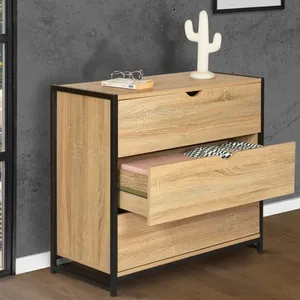 Comparateur de prix : IDMARKET Commode 3 tiroirs DETROIT 80 cm design industriel